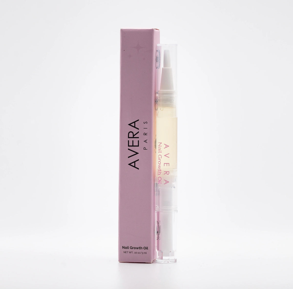 Avera Nail Growth Oil twist pen beside its box