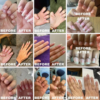 A grid of before and after results