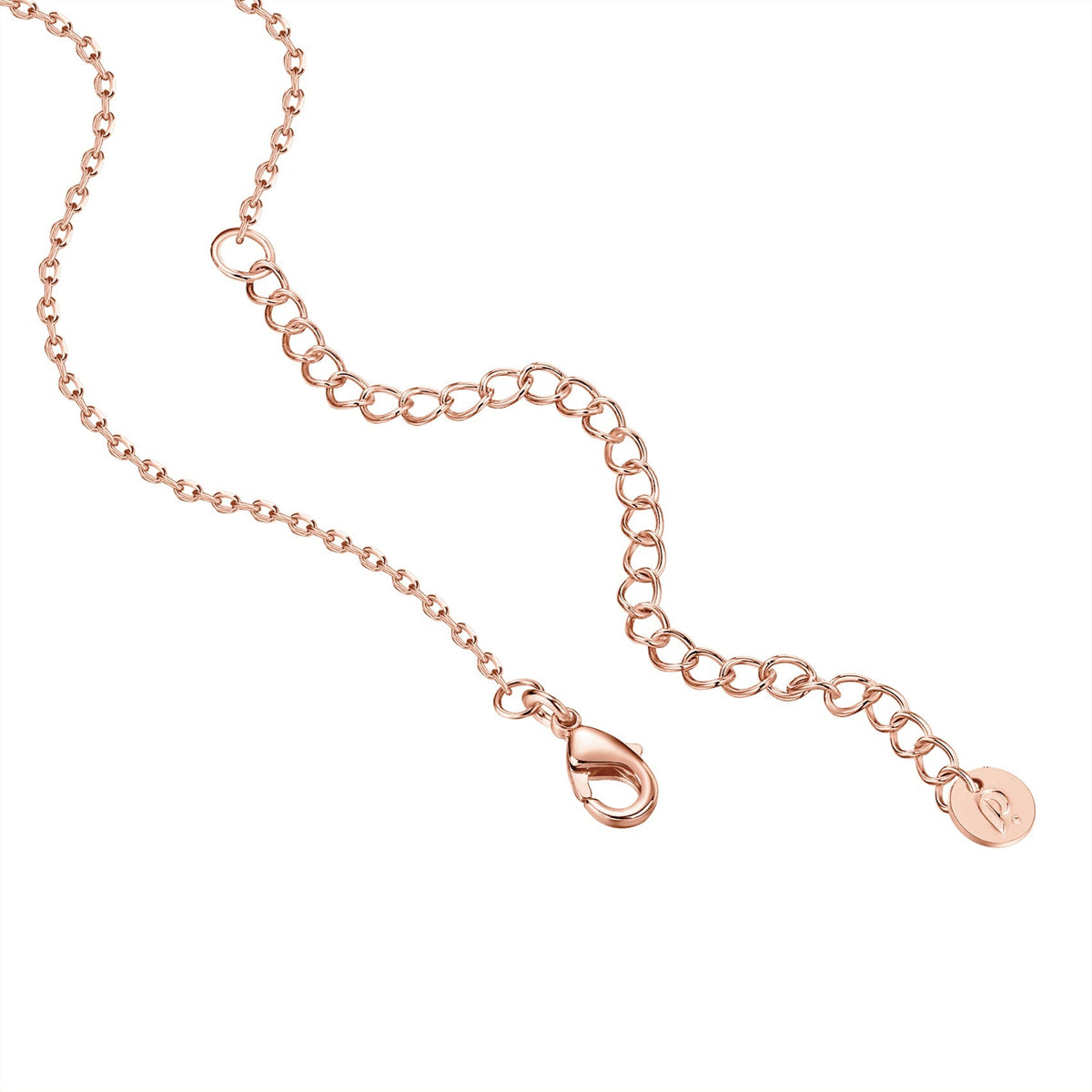 Avera diamond station necklace in rose gold - clasp and extender