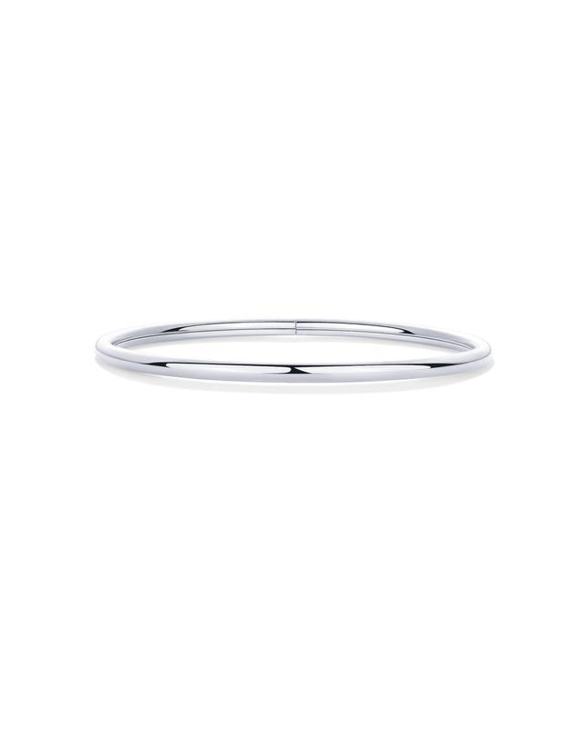 Silver hinged bangle bracelet