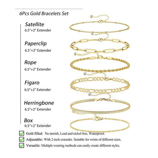 The six chains named, each 6.5 inches with a 2 inch extender