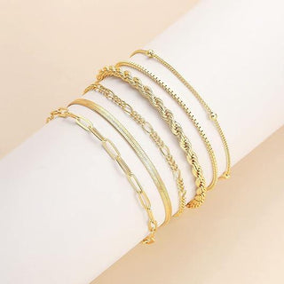 The gold set shown together