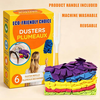 Washable microfibre duster refills with the handle