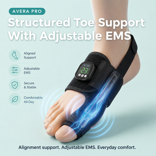 Structured toe support with adjustable EMS
