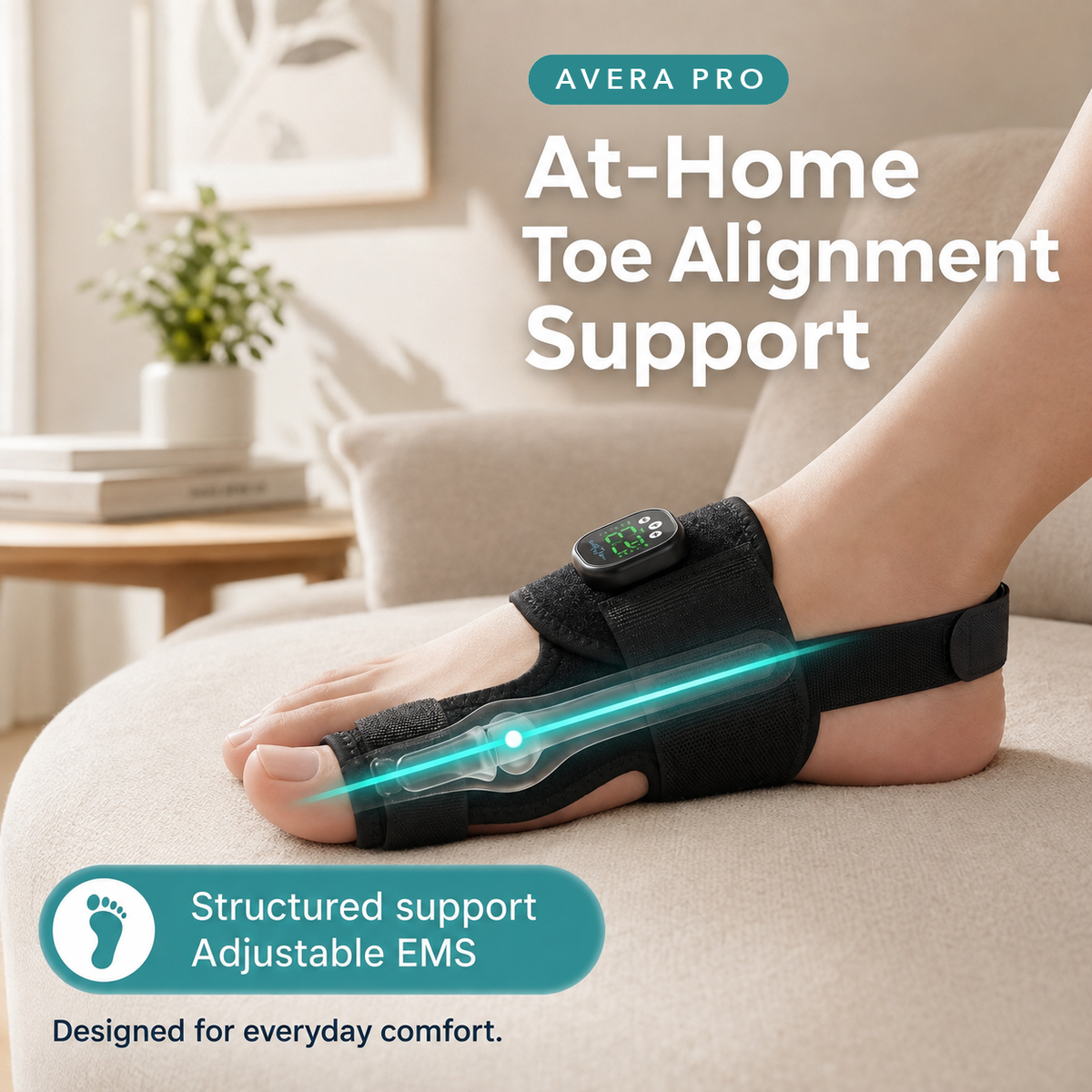 At-home toe alignment support