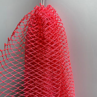 African exfoliating net in coral, hanging