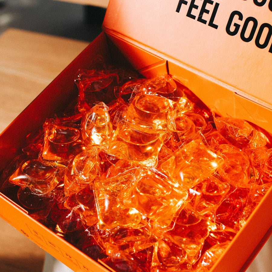 An open box filled with pods