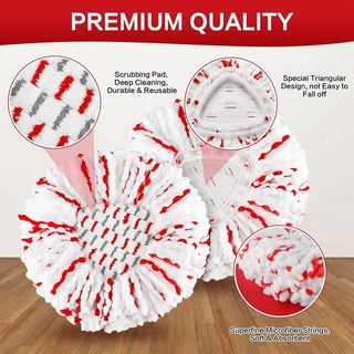 Scrub pad, triangular mount and microfibre strings