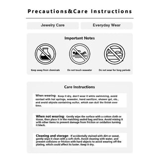 Jewelry care instructions