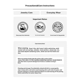 Jewelry care instructions