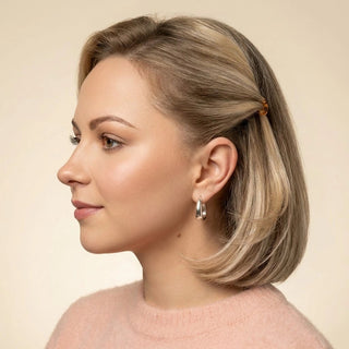 Half-up style held with one Prestige HairPin