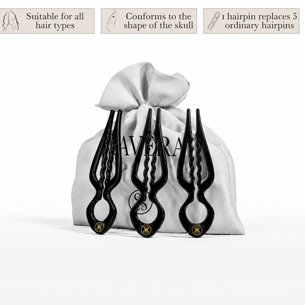 Prestige HairPin Black - set of 3