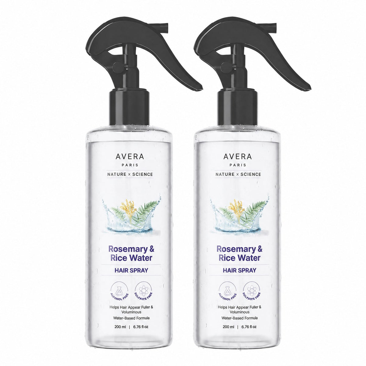 The two-bottle Avera Rosemary & Rice Water set