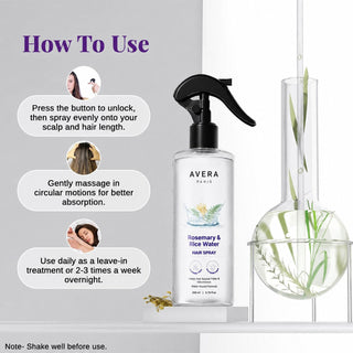 How to use the Avera Rosemary & Rice Water Hair Spray