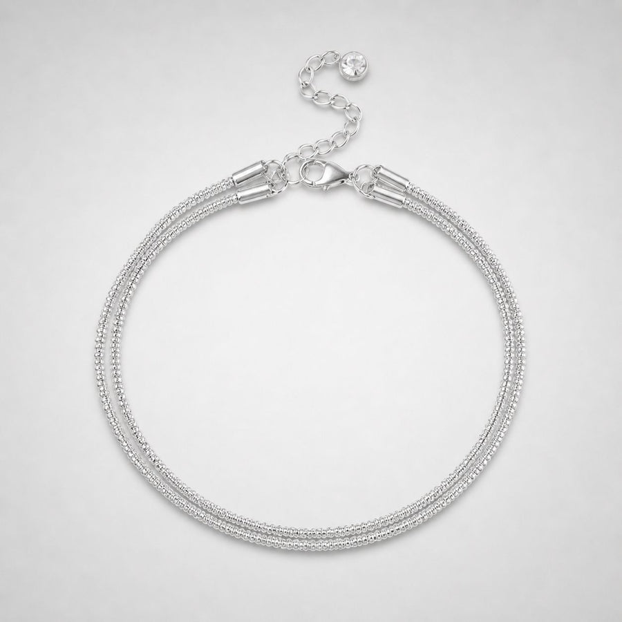 Avera Glitter Anklet in silver