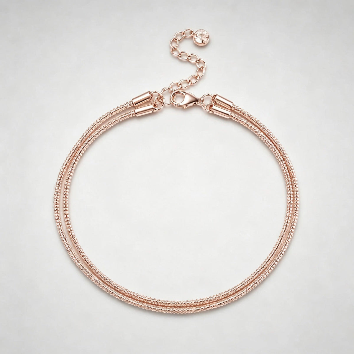 Rose gold anklet product shot