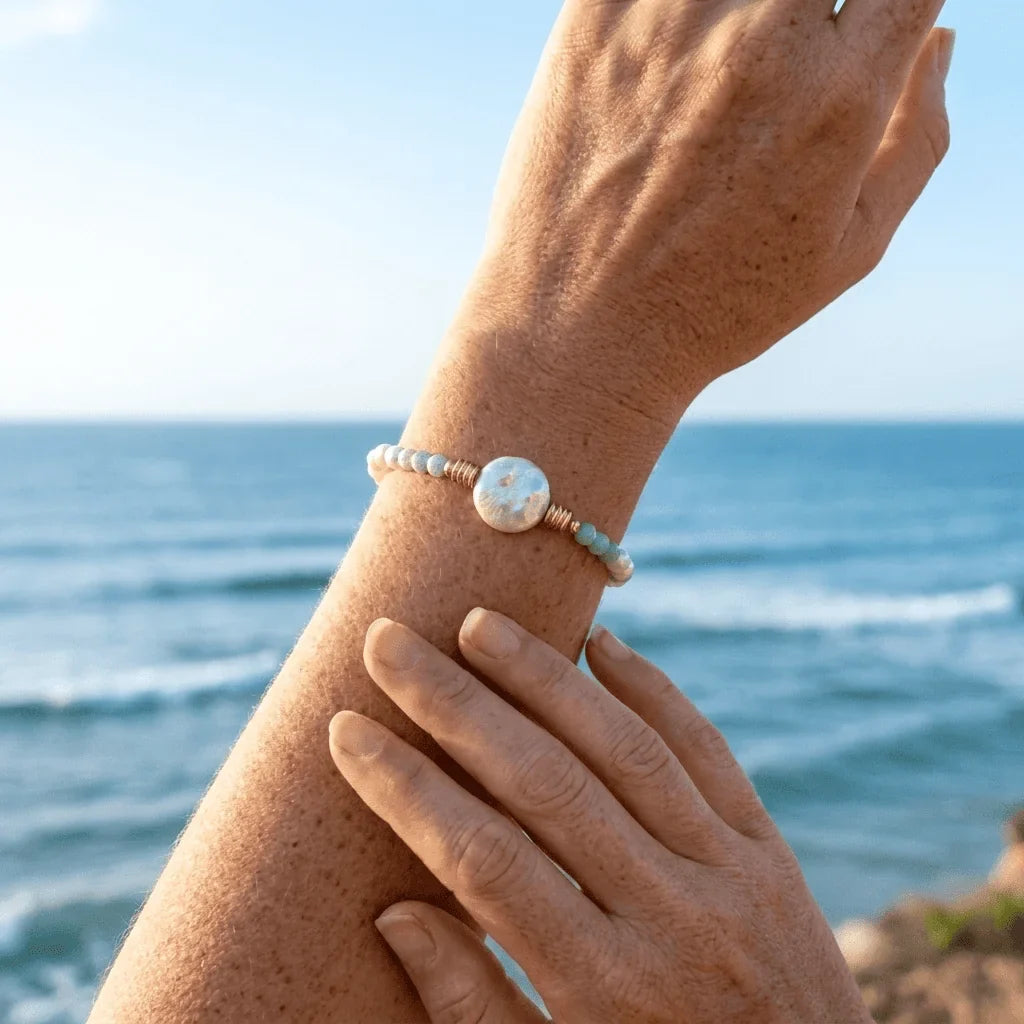 Aqua Pearl Bracelet by Avera Paris