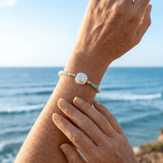 Aqua Pearl Bracelet by Avera Paris