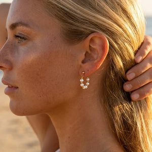 Classic Pearl Hoops by Avera Paris