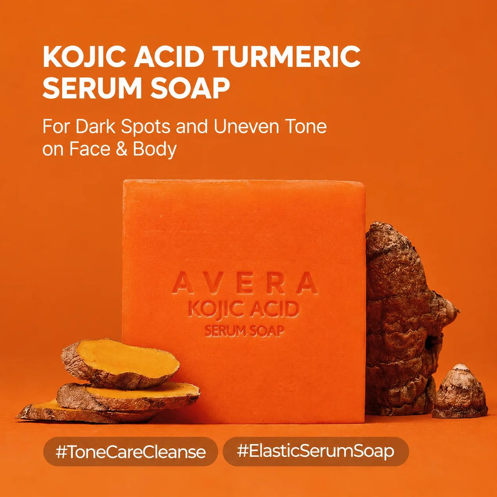 Kojic acid turmeric serum soap bar with turmeric root