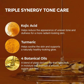Kojic acid, turmeric and four botanical oils