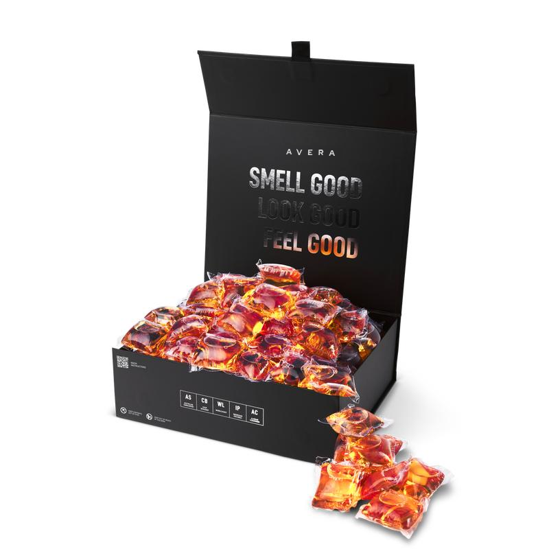 Avera Laundry Pods box open with pods