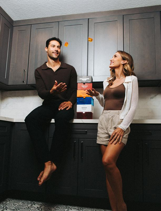 Couple in the laundry room