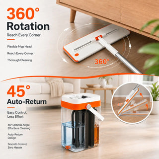 360 degree rotating head and 45 degree auto return