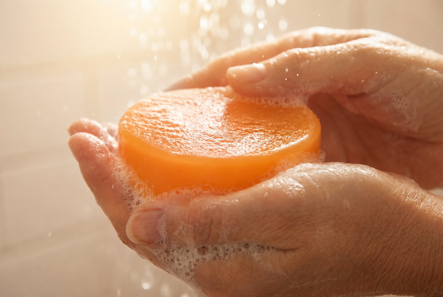 Rich lather in hands
