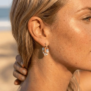Seashore Beaded Hoops by Avera Paris
