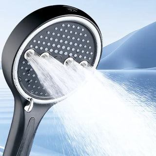 High pressure water spray from the shower head