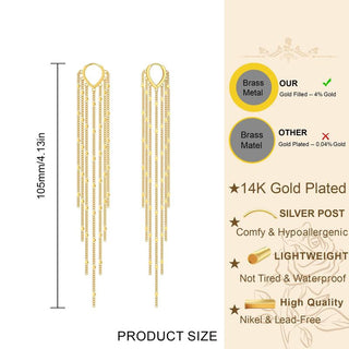 105mm drop, 14K gold plated, hypoallergenic silver post