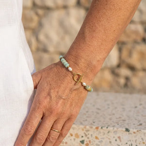 Turquoise Bead Toggle Bracelet by Avera Paris
