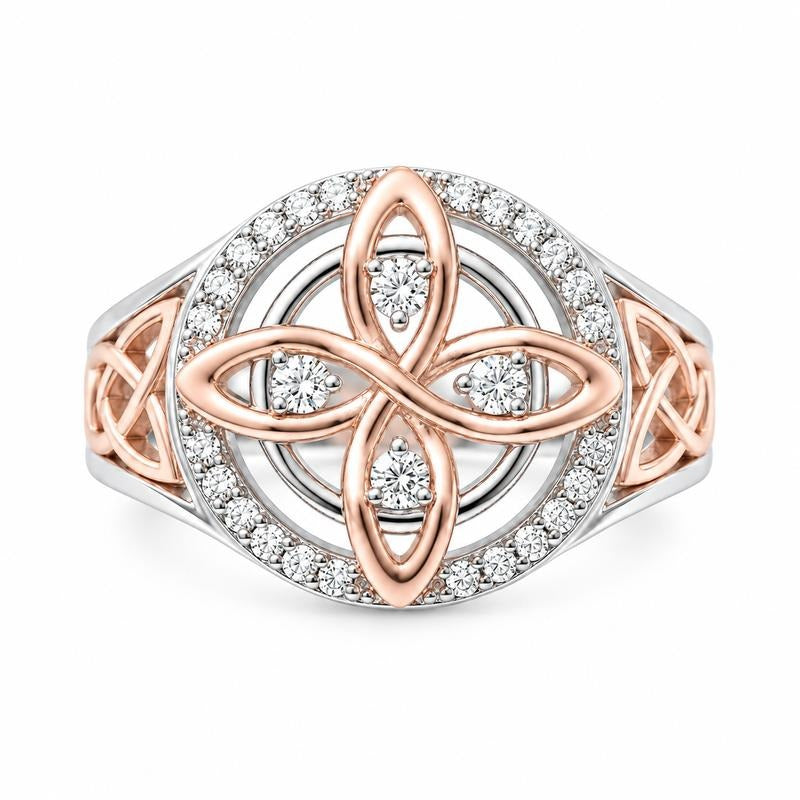 Front view of the witch knot and Celtic knotwork shoulders