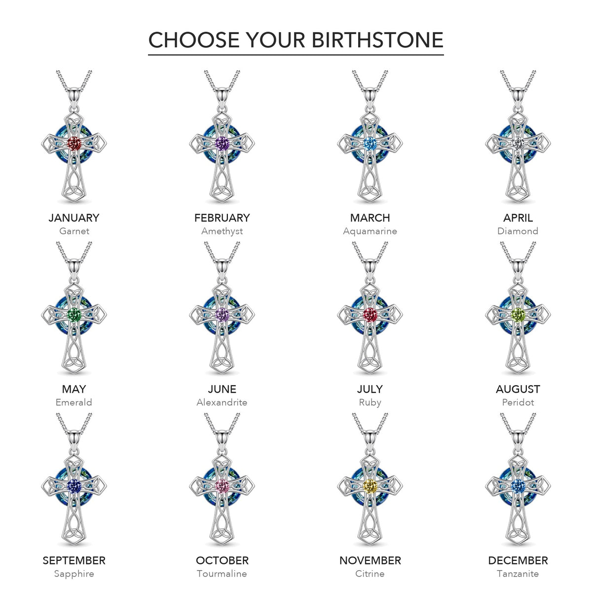 Choose your birthstone — twelve months