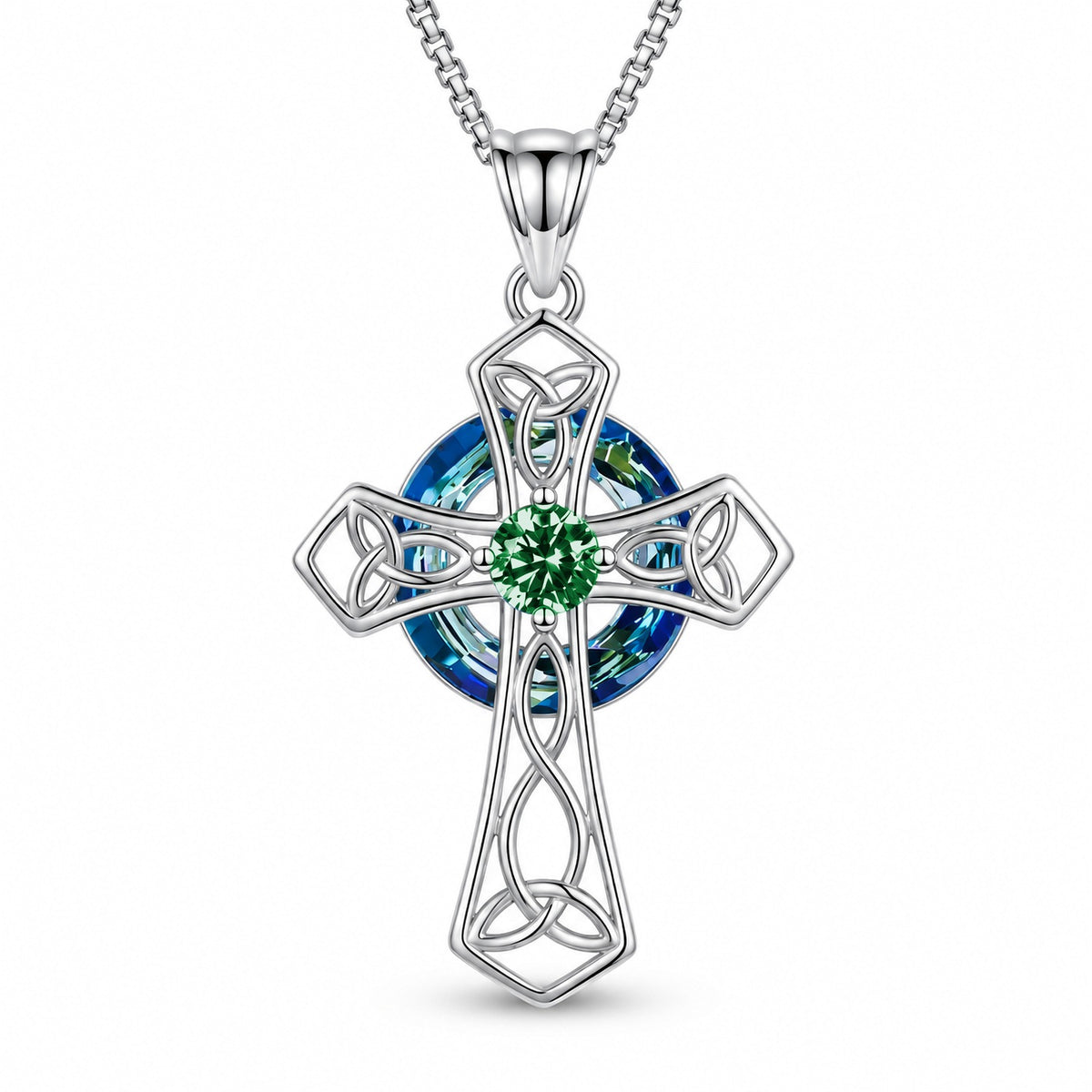May · Emerald cross pendant
