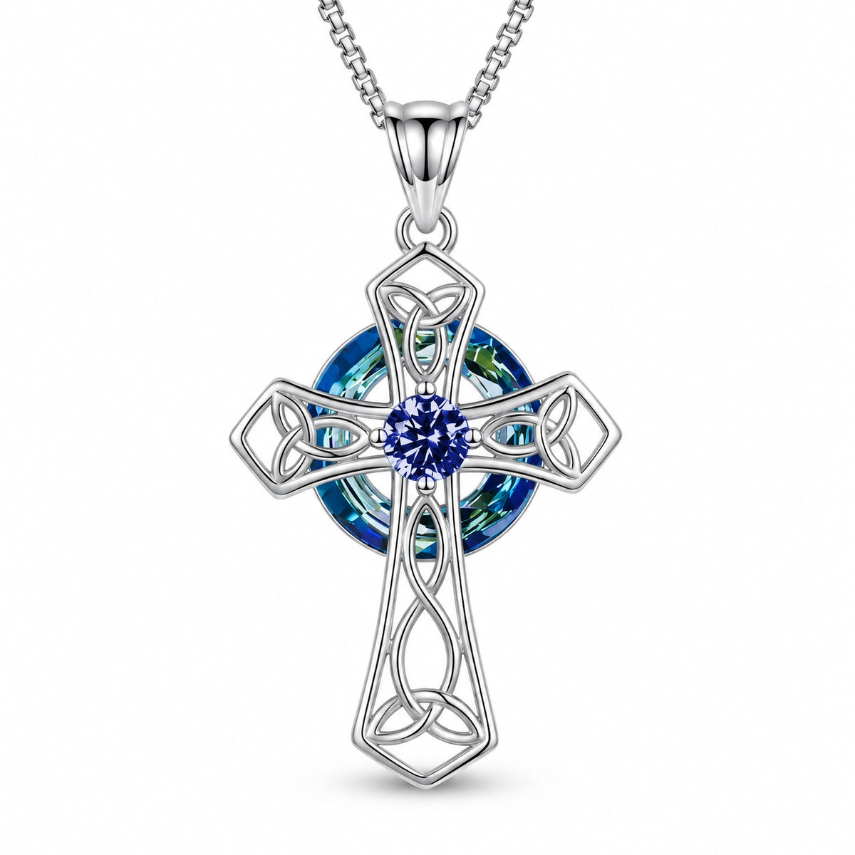 September · Sapphire cross pendant