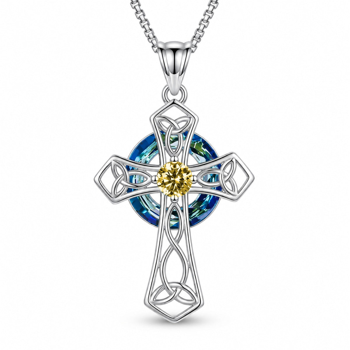 November · Citrine cross pendant