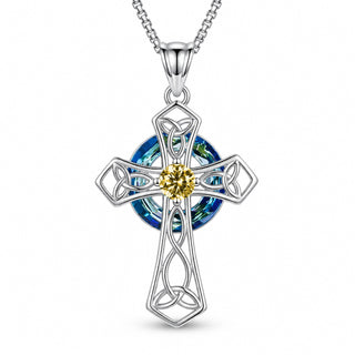 November · Citrine cross pendant