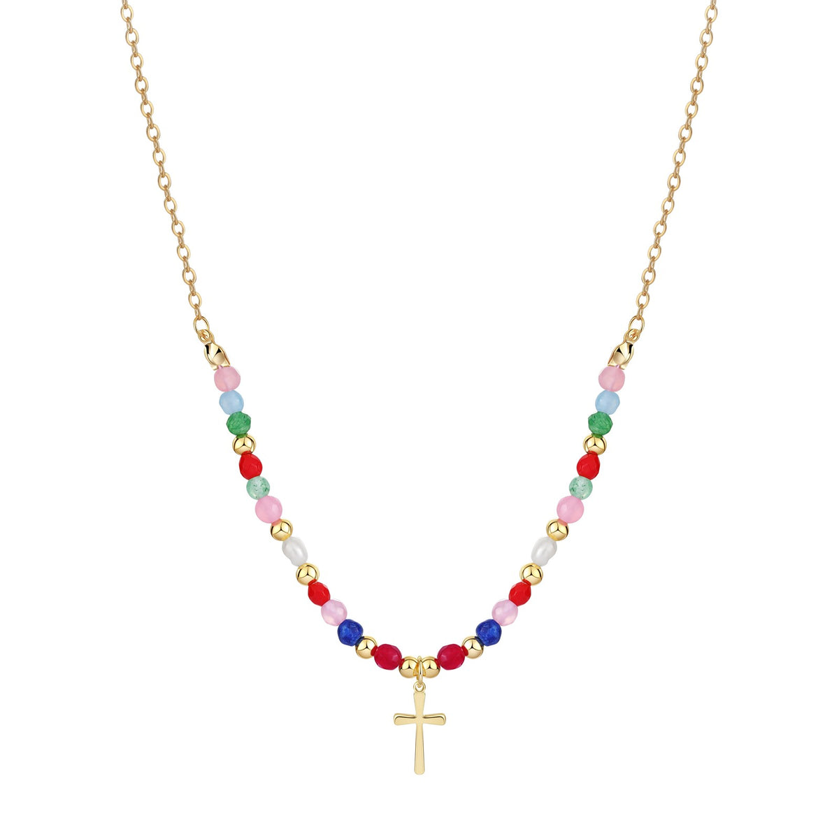 Faith Cross Necklace, gold