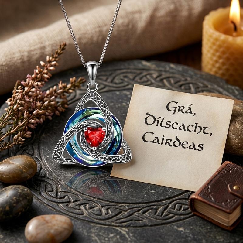 The witch knot pendant with dried heather