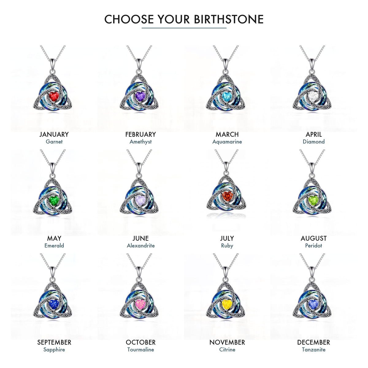 Choose your birthstone — twelve months