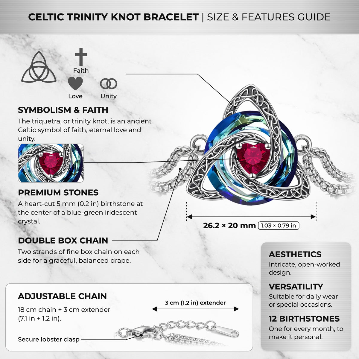 Size and features guide