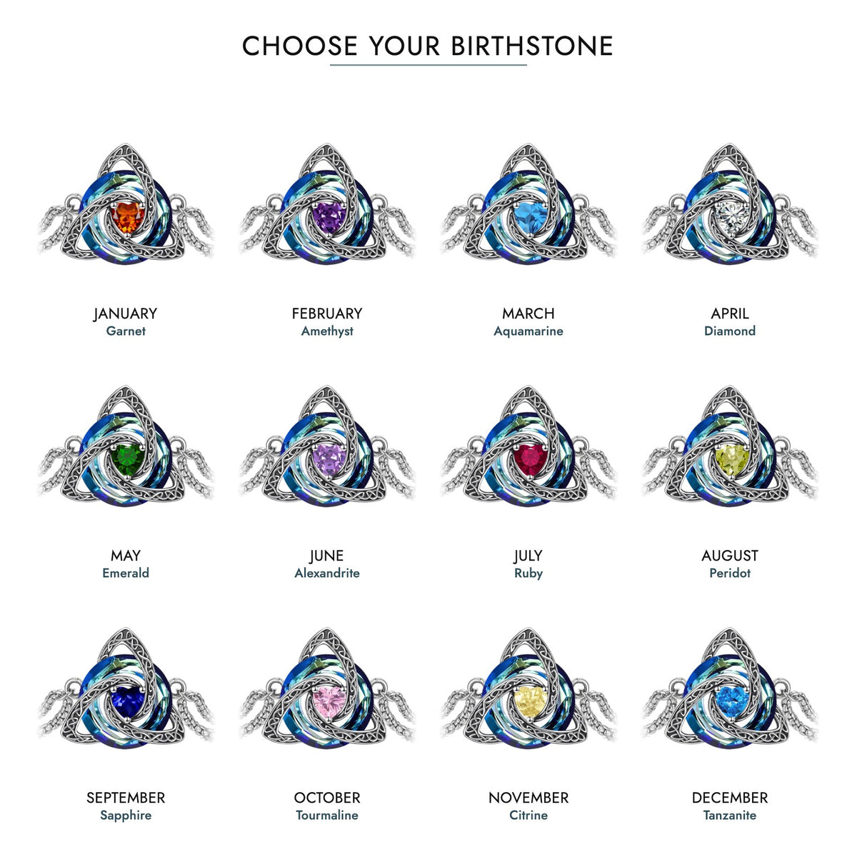 Choose your birthstone — twelve months