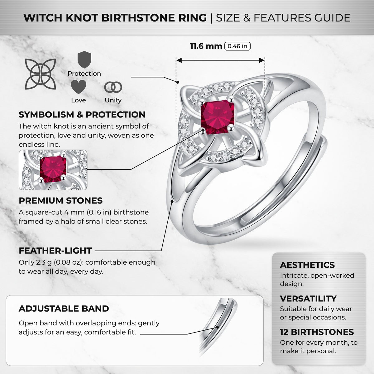 Size and features guide