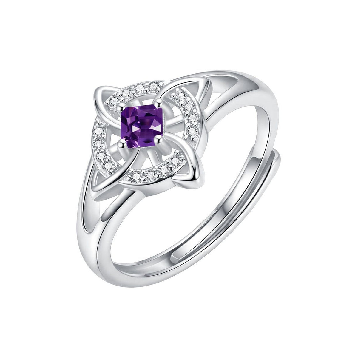 February · Amethyst witch knot birthstone ring