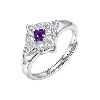 February · Amethyst witch knot birthstone ring