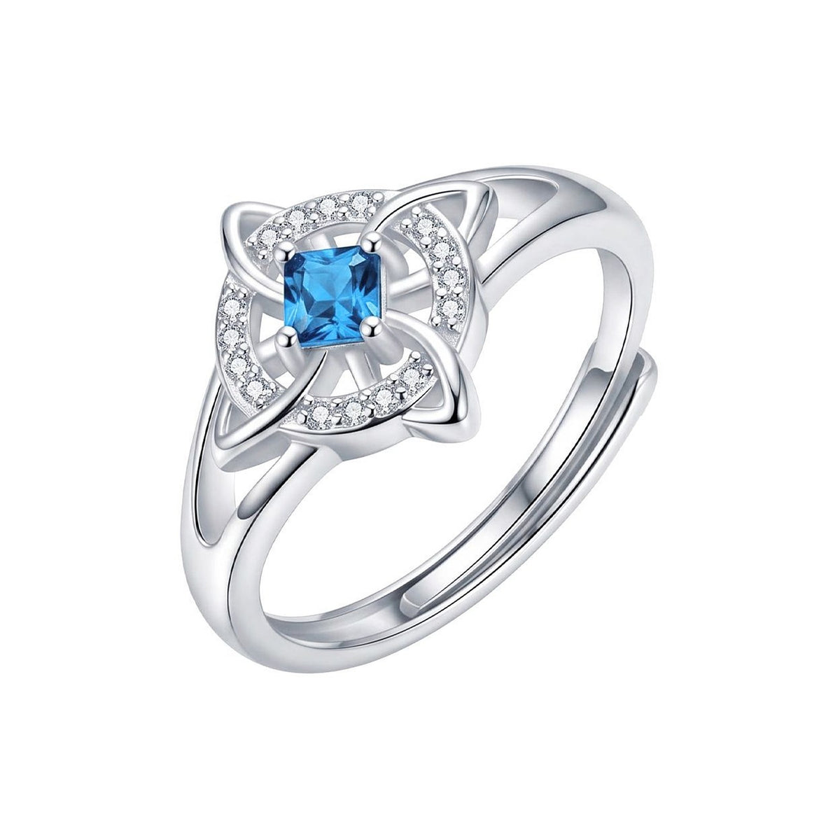 March · Aquamarine witch knot birthstone ring