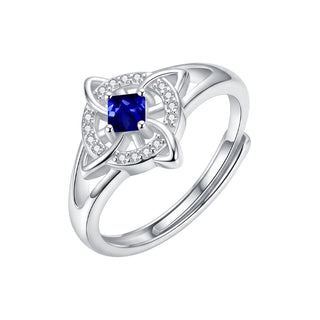 September · Sapphire witch knot birthstone ring