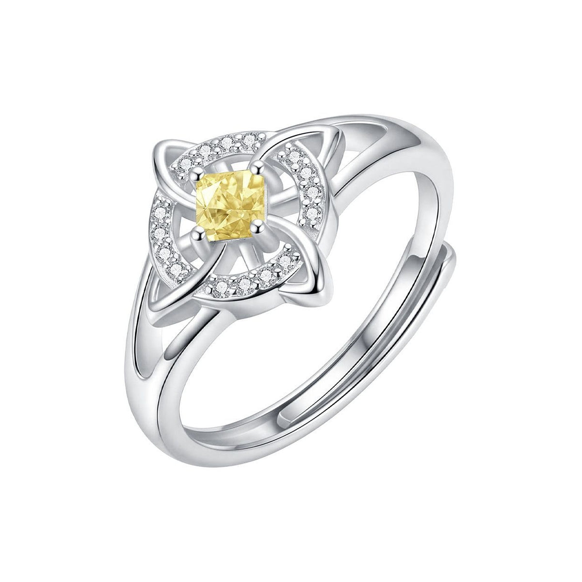 November · Citrine witch knot birthstone ring